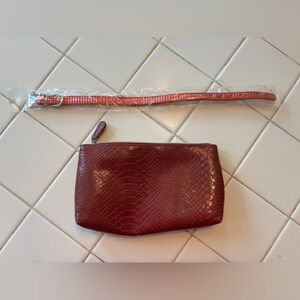 Burgundy Snake Print Travel Bag belt pet collar crocodile cat dog set bundle fun